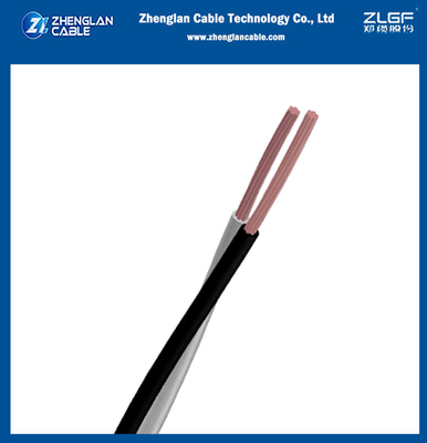 0.6/1KV Cabos de alimentação duplex isolados de cobre PVC de baixa tensão (CV) 2 núcleos para a norma IEC 60228; IEC 60227 ((CU/PVC)