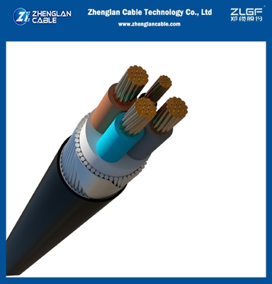 0.6/1KV 4x50mm2 CU/XLPE/PVC/SWA/PVC LV Cabo de alimentação de cobre condutor de aço
