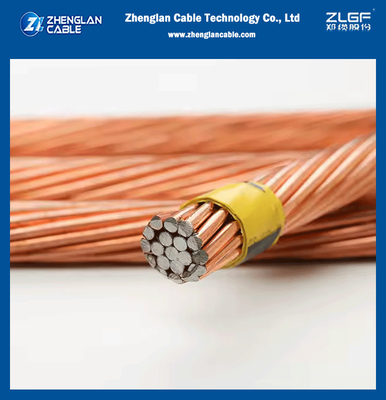 Aço revestido de cobre de alta pureza 30% IACS, 40% IACS Copper Weld ASTM Standard single wire, 3, 7 e 19 fios de cabo