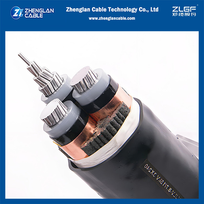 8.7/15KV 3x240mm2 AL/SC/XLPE/SC/CTS/PVC Cabo subterrâneo Cabo de alimentação não blindado IEC60502-2