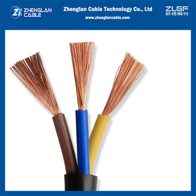 Cable flexível multicore PVC isolado em PVC revestido IEC60227/BS EN 50525-2-11 3x2.5mm2 H05VV-F
