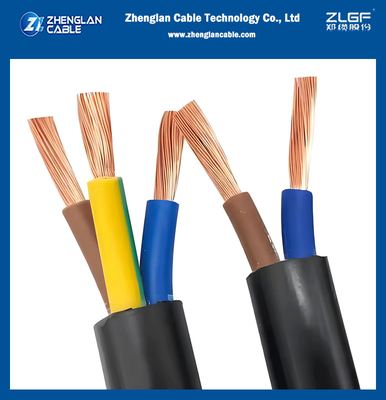 Cabo RV-K com revestimento de PVC flexível 0,6/1KV para ambientes industriais com condutor de forma circular