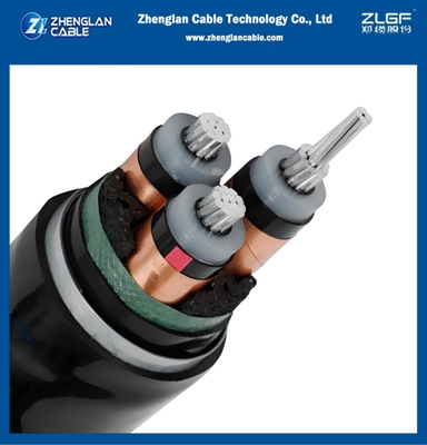 Cabo de energia de alumínio Cabo de média tensão 8.7/15kv AL/XLPE/CTS/PVC/STA/PVC 3x70mm2 IEC 60502-2