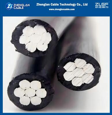 Cable de conjunto aéreo Triplex Cable 0.6/1kv AAC/XLPE+AAAC/XLPE 2x2AWG+2AWG ICEA S-76-474-2004
