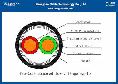 O cabo distribuidor de corrente 2C blindado do IEC 60502-1, Xlpe isolou (CU/XLPE/LSZH/STA/NYBY/N2XBY/NYRGBY/NYB2Y)