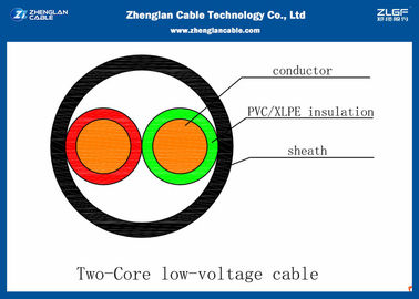 seção nominal Unarmoured do IEC 60228 do cabo distribuidor de corrente do LV dos núcleos 0.6/1KV 2 (AL/CU/PVC/XLPE): ² de 2*1.5~2*240mm