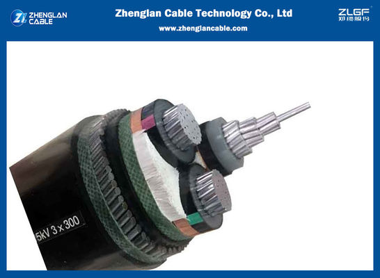 cabo distribuidor de corrente subterrâneo 3x150mm2 do cabo de alumínio blindado do SWA 8.7-15kv BS 6622/BS 7835