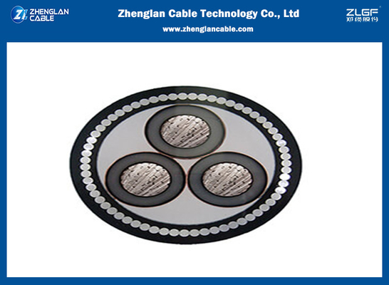 12,7/22(24) quilovolt cabo 12/20(24) quilovolt IEC60502-2 da isolação de 3Cx185sqmm do multi XLPE