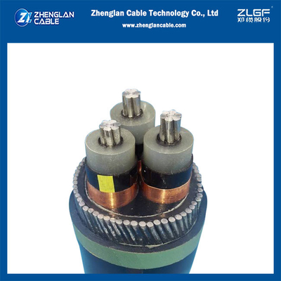 Cabo de alumínio Al/SC/XLPE/SC/CTS/PVC VDE0276/IEC 2 de 60502 partes do núcleo 6-35KV 3