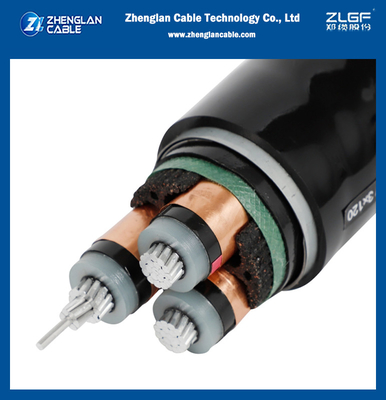 O milivolt escolhe IEC de alumínio 60502/60228 de Power Cable Armoured do condutor de três núcleos